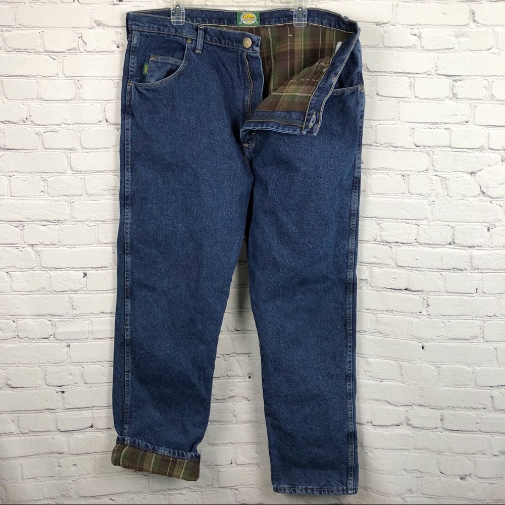 Cabela’s Flannel-Lined Relaxed Fit Denim Jeans Sz 40 x 32